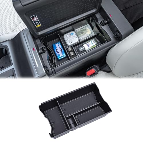 JDMCAR Center Console Organizer Compatible with 2026 Toyota Rav4, Insert ABS Secondary Storage Tray with Non-Slip Silicone Liner for RAV-4 Interior Accessories