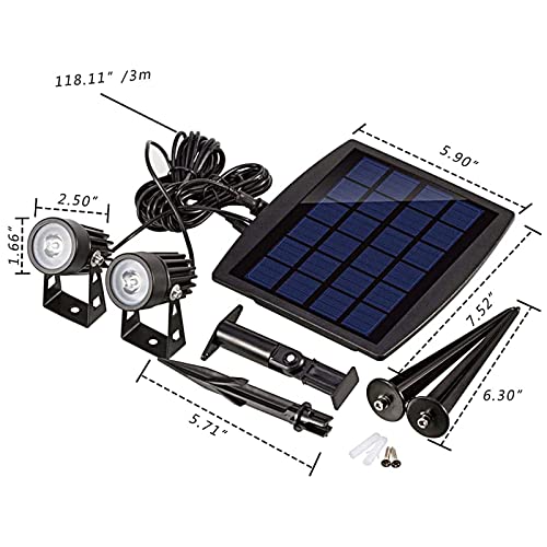 Led Solar Powered Landscape Spotlights, Dllt Waterproof Outdoor Landscaping Lights, 2-In-1 Solar Garden Exterior Wall Light For Tree Flag Yard Pool Lawn Driveway Security Lamps, Wireless Daylight #TOP6