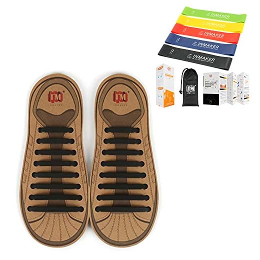INMAKER No Tie Shoe Laces for Adults and Workout Bands Resistance for Women