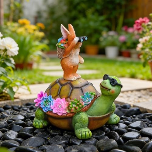 Décoration extérieure imperméable tortue lapin, idée cadeau jardin - 5