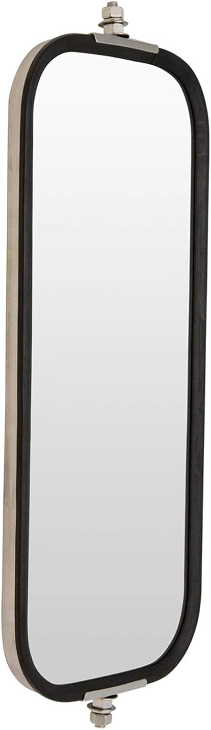 TRQ West Coast Mirror Ribbed Back 16x7 Stainless Steel LH or RH for HD Truck MRA07046