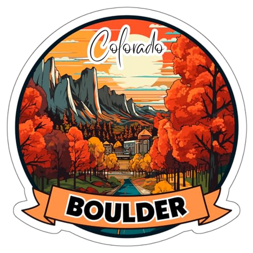 Boulder Sticker Colorado Window Travel Decal Vinyl Small Waterproof for Water Bottle Mug Passport Book Scrapbook Notebook Laptop Tumbler Skateboard Computer Phone Size 4" Funny Gift