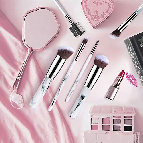 BESTOPE Makeup Brushes 16PCs Makeup Brushes Set with 4PCs Makeup Sponge and 1 Brush Cleaner Premium Synthetic Foundation Brushes Blending Face Powder Eye Shadows Make Up Brushes Tool(Marble)