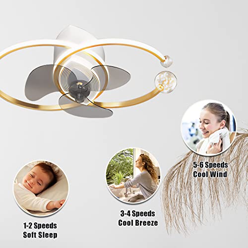 Ventilateur de plafond pour chambre avec lampe LED et brise d'été télécommandée