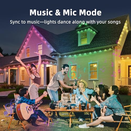 MaweMe 100FT Permanent Outdoor Lights for House,RGB LED Eaves Lights with IP67 Waterprooff, Smart App Remote Control, Music Sync, for Christmas,Daily & Holiday Party Decor by MaweMe - Used condition - Image 3