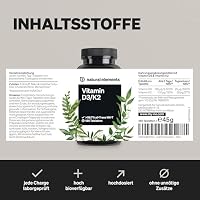 natural elements Vitamin D3 + K2 Depot – 180 Tabletten – Premium-Qualität: K2VITAL® von Kappa – 99,7+% All-Trans K2-MK7 + 5000 IE Vitamin D3 – hochdosiert, ohne Zusätze – laborgeprüfte Qualität – Ansicht 6