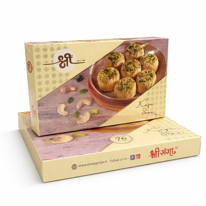 Kaju Soan Sweet,Flaky & Rich Indian Mithai with Cashew & Desi Ghee,Festival Sweet,Soft & Melt-in-Mouth Soan Dessert,for Celebrations & Family Treats (8 PCS, Cashew)_-image-15