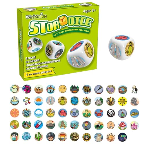 Jeu de dés pour raconter des histoires, jeux de société pour ,Jeu de dés éducatif et pour raconter des histoires - Jeu de table pour l'éducation précoce, activité de narration créative pour st – vue 7