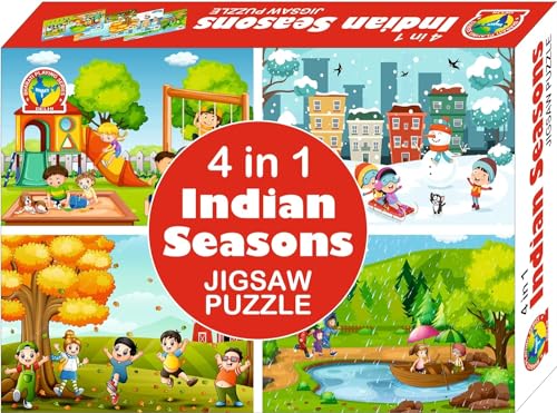 RiansCart 4-in-1 Indian Seasons Jigsaw Puzzles for Kids, 35 Pieces Each, Set of 4, Educational Toy, Cognitive Development, Vibrant Colours, Ages 3+ (B0D6J46HF5) Amazon Price History, Amazon Price Tracker