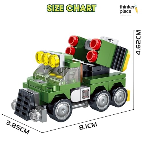 Image of STEM Armored Vehicle Building Blocks Set (93 Pcs) | DIY Rocket Launcher Toy for Kids 7+ Years (Boys & Girls) | Educational Construction | Creativity & Action Play Toy