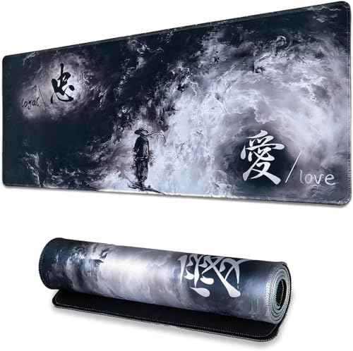 Tapis de Souris XXL 1200x600x3mm Grand Tapis de Souris de Jeu Amour Loyal avec Bords Cousus Surface Spéciale Améliore la Précision pour Souris Claviers Gamer Bureau