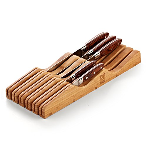 Cook N Home In-Drawer Bamboo Knife Storage Block, 11 Slot #TOP2