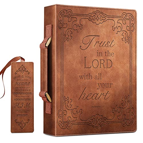 Couverture de la Bible en similicuir bronze grand format avec poignée