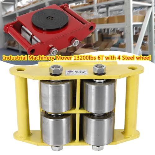 Carrello per la movimentazione di macchinari Pesanti con Ruote in Acciaio | Strumento di Posizionamento per Attrezzature industriali | Elevata capacità di Sollevamento, movimentazione sicura