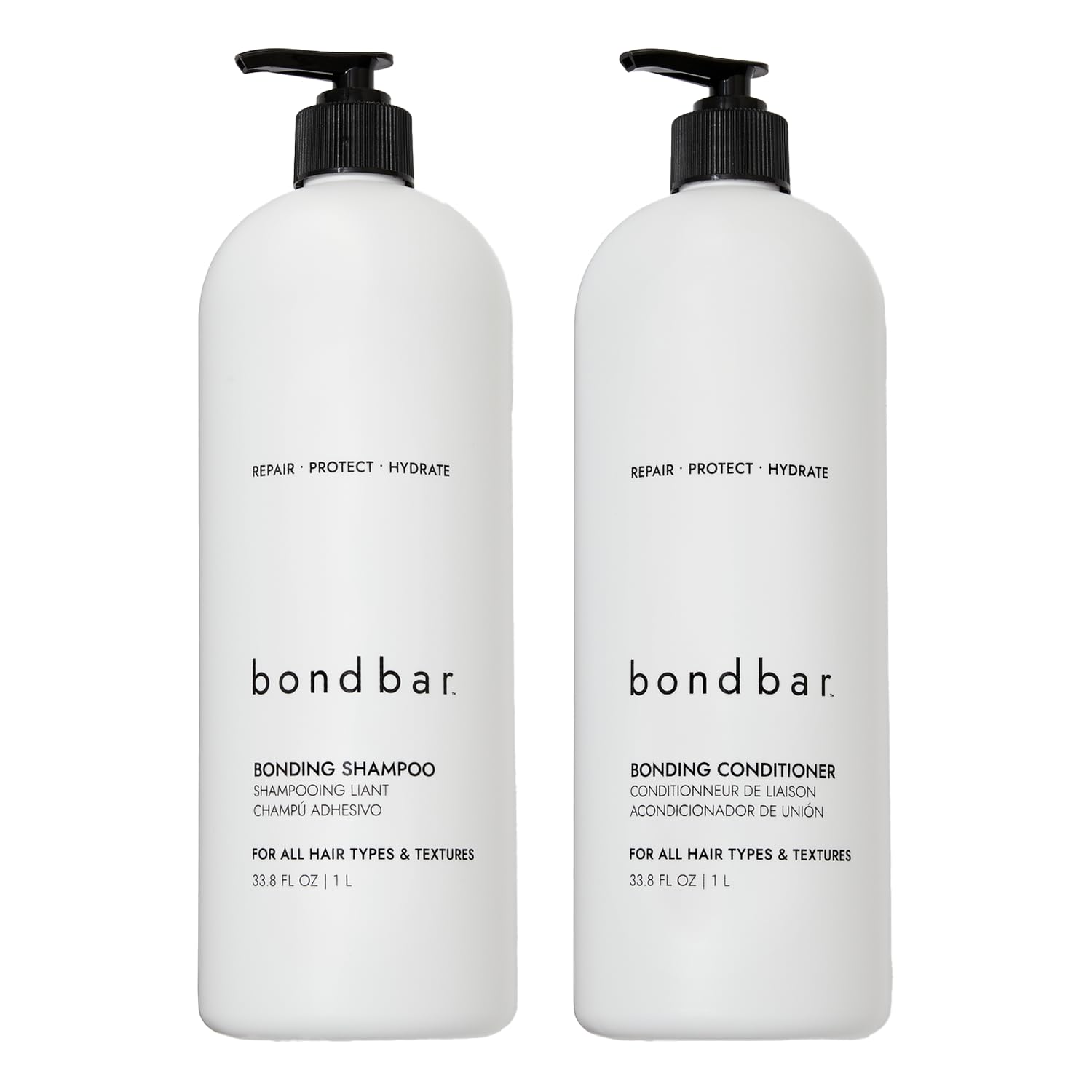 Bondbar Repairing Shampoo & Conditioner, Protects, Strengthens & Hydrates All Hair Types & Textures, Vegan, CrueltyFree, 33.8 Fl Oz