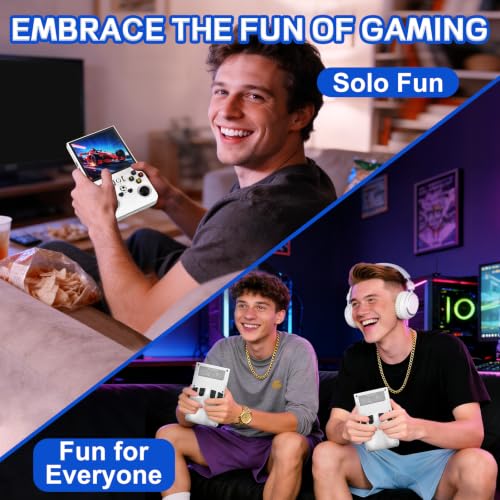 Image of R36MAX Video Game Console - 4.0-Inch Screen, Support 22000+Classic Games,128G TF Card,Portable Console with Open Source System,4000mAh Battery,Birthday Gift for Adult or Partner (White)
