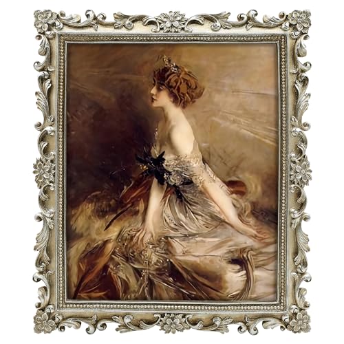 Image of Silver Picture Frame 8x10 Antique Picture Frames Vintage | Real Glass, Wall or Tabletop Display, Matted to 5x7 Photo