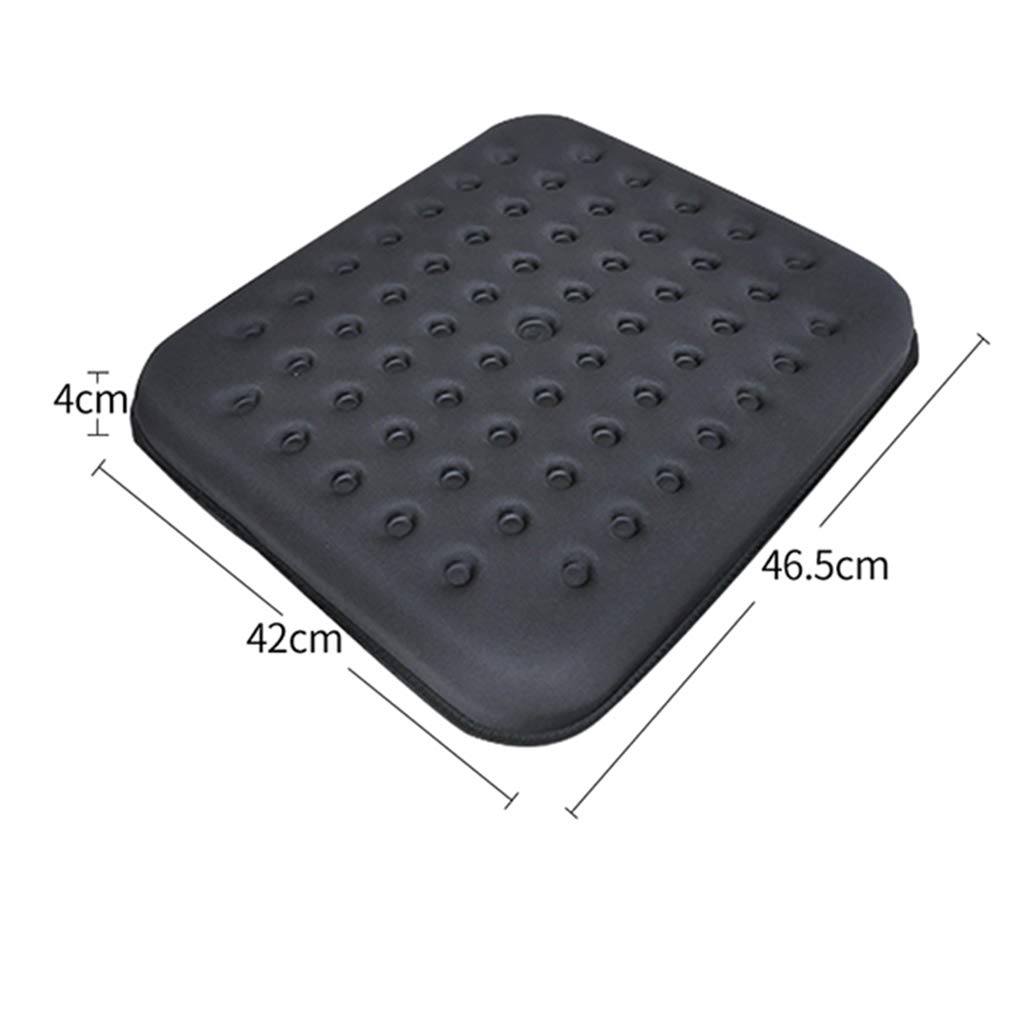 Cojín de asiento de silla de ruedas, Cojín de gel antiescaras para decúbito,Silla de oficina de confort transpirable Almohadilla,Prevención del Dolor de Coxis, Presión, Úlceras,Black_46.5*42*4cm