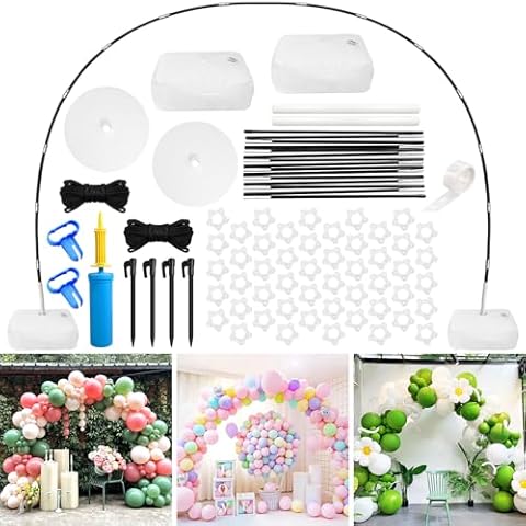 BHUCUTU Balloon Arch Kit Adjustable Balloon Arch Stand with Base 10 feet Wide and 9 Feet Tall Balloon Arch Frame for Birthday Baby Shower Wedding Graduation Party Balloon Decorations Cover