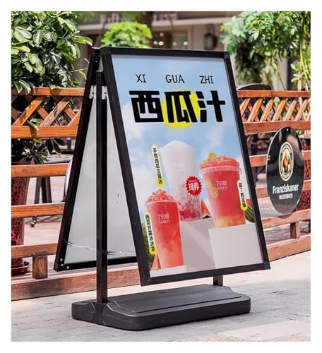 Panneau publicitaire extérieur de trottoir noir idéal pour le menu de votre restaurant