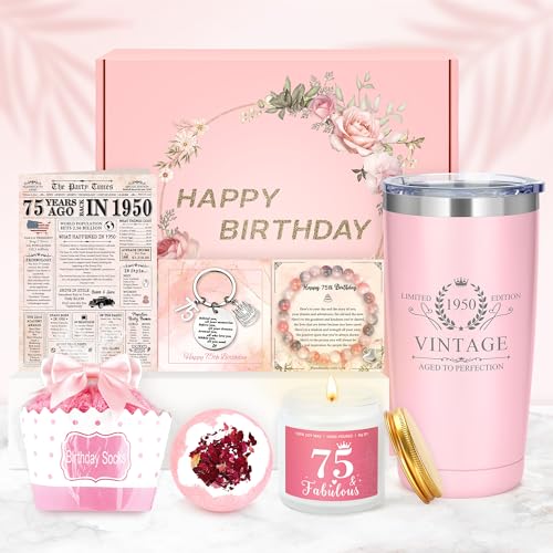 75th Birthday Gifts for Women Unique 75 Year Old Birthday Gifts for Women Vintage 1950...