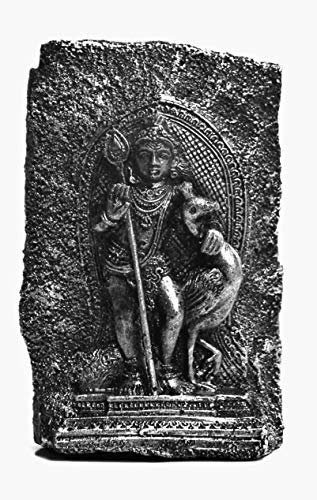 Image of Stone Idol of Lord Kumaraswamy / Murugan Karthikeya Subrahmanya Swami Sculpture Gift, Home Decor - 8.5 cm Height, 4 cm Length, Black