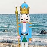 ECOM-CDL - Cascanueces gigante de madera, diseño rey/soldado (121,92 - 152,4 - 182,88 cm)