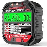 Socket Tester RCD Plug Outlet Tester, Electrical Receptacle Detector with LCD Display, 90-250V Power Socket Automatic Electric Circuit Polarity Voltage Detector Plug Breaker Finder