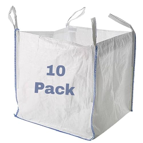 10 x 1 Ton Tonne FIBC Bulk Bag Heavy Duty For Garden Builder Waste Woven Jumbo Bag (10xOTB)
