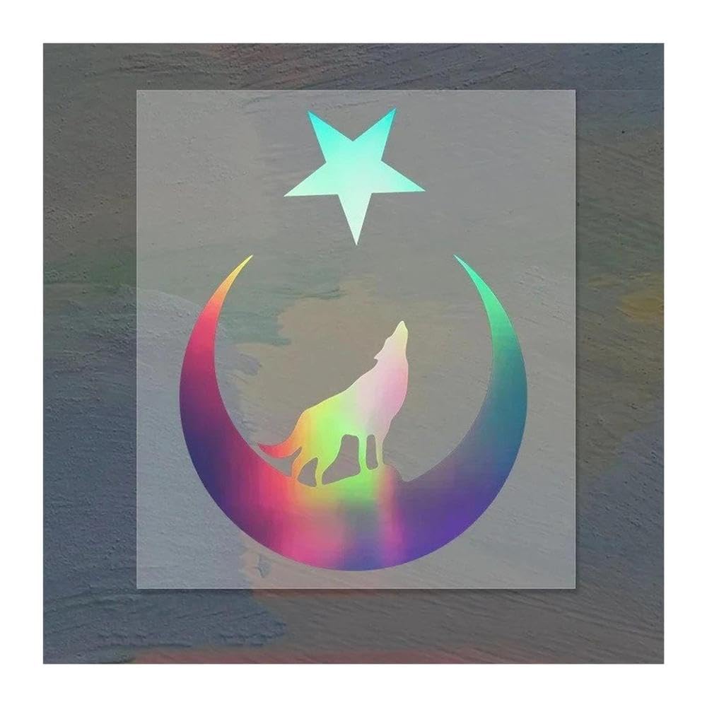 Wolf and Moon Car Sticker Accessories Vinyl PVC(Laser)