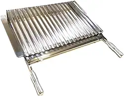 Grelha Parrilla Argentina Com Abas 57x40cm Inox Para Churrasqueira Pré-Moldada