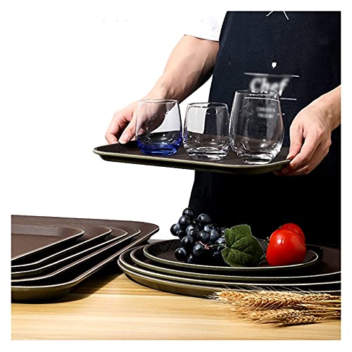 Serving Tray Butler Tray Plastic Rectangular Serving Tray Tea/Drink Platter Snack Tray Home Restaurants Coffee Food Breakfast Dinner Décor Breakfast Tray Food Tray (Size : Small) #TOP3