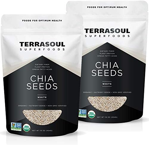 Terrasoul Superfoods Organic White Chia Seeds, 2 Lbs (2 Pack) - O...