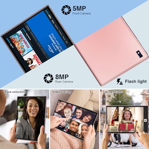 Image of Oangcc Tablet Android 13 Tablets 10 Inch 14GB RAM 128GB ROM 2TB Expand with Keyboard, Mouse, Case, 8000mAh Battery, Octa-Core, GPS, 5G /2.4G Wi-Fi, BT5.0, IPS HD Display (Gold)