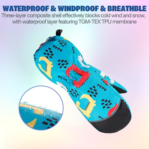 Kids Mittens - Waterproof Warm Winter Gloves for Boys and Girls, Thermal Insulated for Snow Play & Cold Weather - Image 4