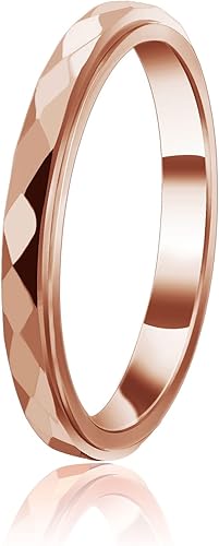 Nanafast Anillos de ansiedad de acero de titanio de 0.118 pulgadas para mujeres y hombres, anillos multifacéticos para ansiedad, anillos giratorios
