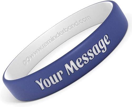 Reminderband - Pulseras lujosas de silicona y goma para motivación, eventos, regalos, apoyo, recaudación de fondos y concientización, para hombres y