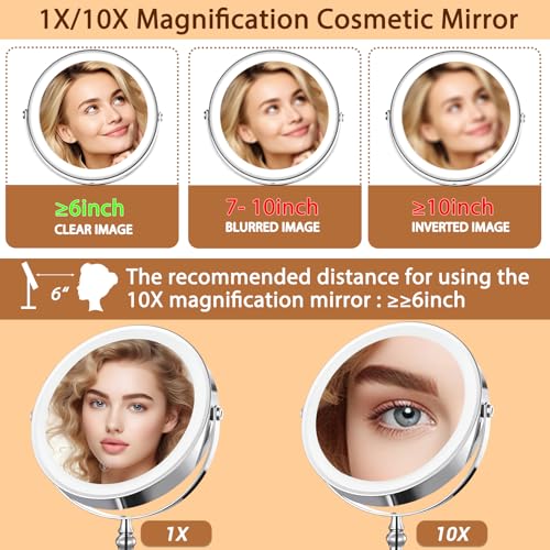 10X-Lighted-Makeup-Mirror-9-Rechargeable-Magnifying-Mirror-with-3-Colors-1x10x-Double-Sided-Touch-Screen-Vanity-Mirror-Brightness-Adjustable-Cosmetic-Light-up-Mirror-Gift-for-Women