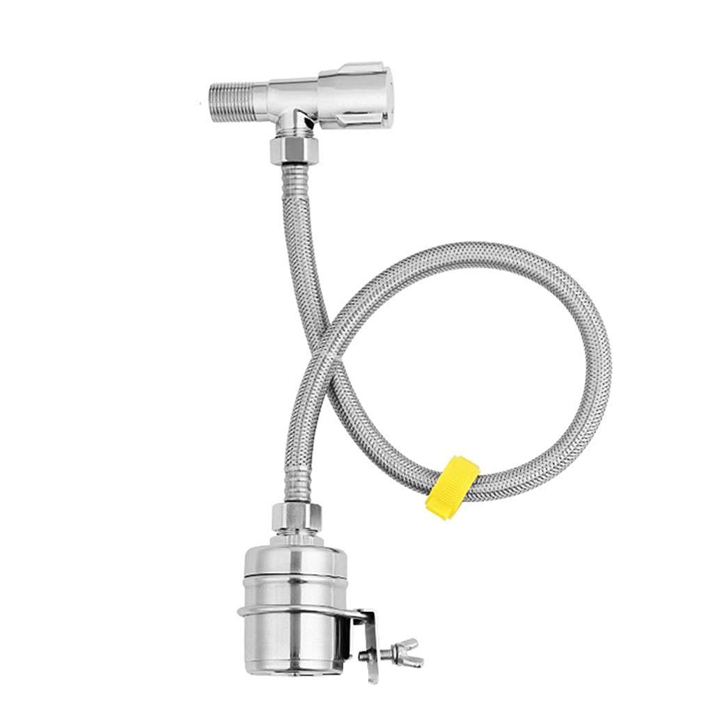 Qiufa 1 Set 304 Valvola A Galleggiante In Acciaio Inox Con Tubo Intrecciato A 60 Cm, Regolatore Automatico Del Livello Dell'acqua, Valvola Di Arresto Del Rubinetto Per Serbatoio Dell'acqua / Torre Del