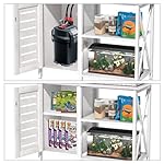 40-50 Gallon Fish Tank Stand, Aquarium Stand with Cabinet Accessories Storage, Heavy Duty Metal Frame, 40.55" L*18.89" W Tabletop, 850LBS Capacity, White PG02YGW - Image 2
