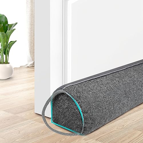 TORRAMI Under Door Draft Stoppers 32 Inch, Heavy Triangle Stop Draft Block Cold Air/Wind/Breeze Noise Blocker Door Sweeps Weather Stripping Bottom Seal Dark Gray