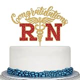 Congratulations RN Cake Topper - RN Graduation Decorations - Congrats Nurse/RN, Medical School Gradu