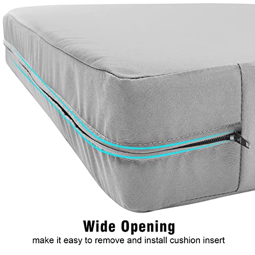 Gueglsa Waterproof Outdoor Cushion Covers 24X24X5 Inch, Patio Seat Cushion Slipcovers Replacement, High Uv Resistant Chair Cushion Slip Cover, Set Of 2, Grey #TOP4