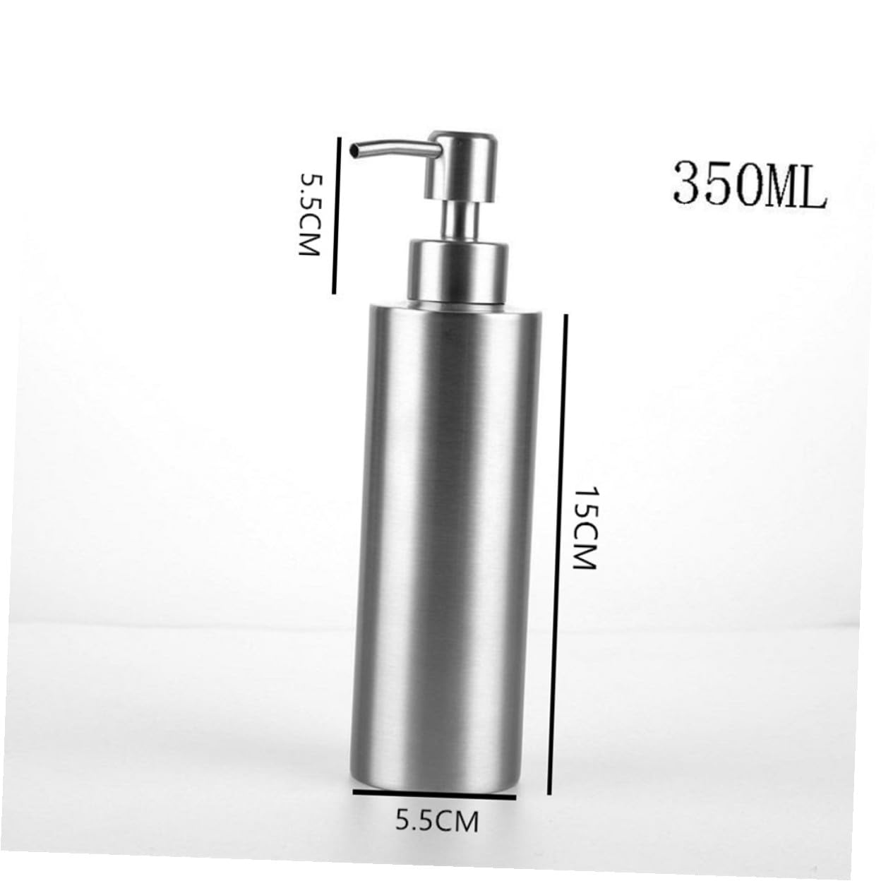 2 Piezas Dispensador de Loción Acero Inoxidable Botella Recargable Cilíndrica Presionable y Dosificador Jabón Líquido para Baño y Cocina Resistente y Fácil de Rellenar