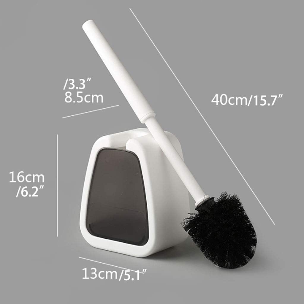 Juego de escobilla y Soporte para Inodoro de Limpieza Profunda, diseño sin Agujeros para Colgar en la Pared, Cepillo para Inodoro con Mango Largo de plástico Duradero