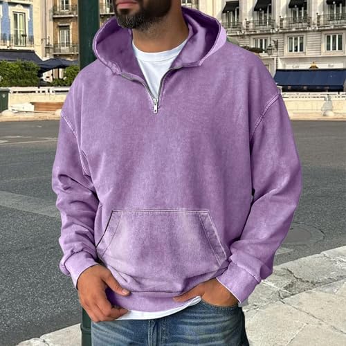 Quarter Zip Up Hoodie Men Soft Long Sleeve Big and Tall Hoodies Basic Fit Oversized Y2k Streetwear Pullover Hoodie2