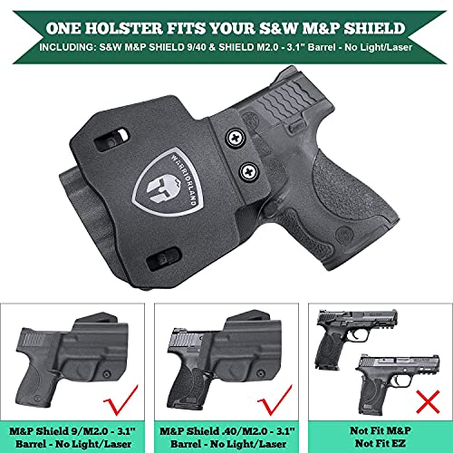 Warriorland Owb Kydex Holster Fit: S&W M&P Shield 9Mm Pistol, Not Fit Light/Laser, Outside Waistband 1.5''/1.75'' Paddle Holster thumb #6