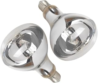 Heat Lamp Bulb R95 25 Watt 2 Pack Clear Infrared Glass Lamp Bulb for Food Service, Brooder Bulb,Chicks, Pet, Bathroom,Light Therapy,Reptiles and Amphibian Use E26 Base