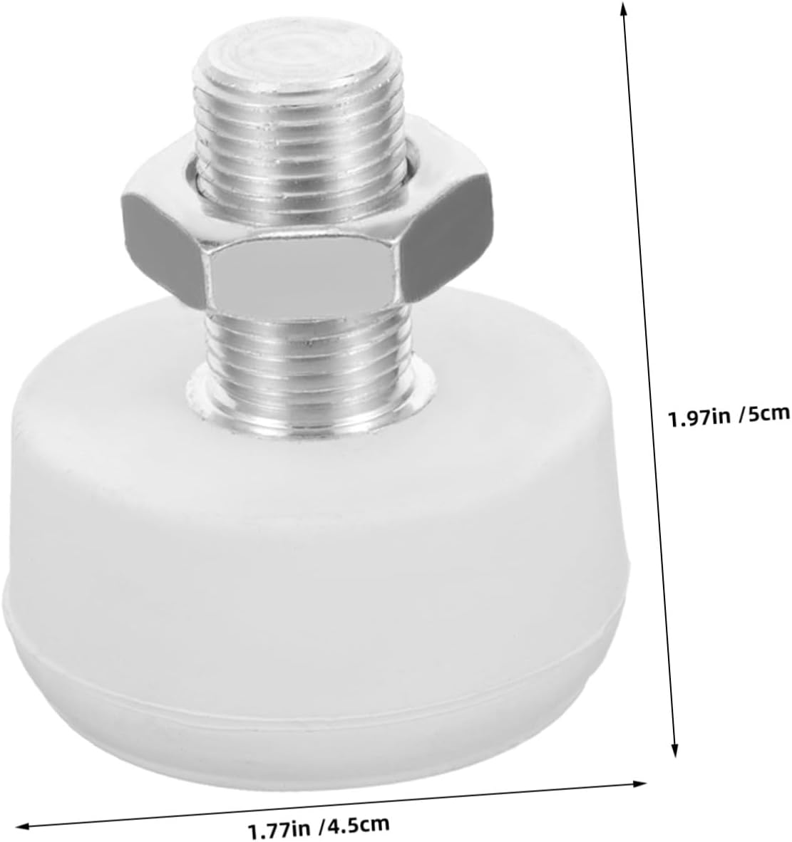 Baluue 4pcs White Rubber Roller Skate Toe Stops with 15.2mm Thread and Metal Nut, Easy Replacement Design for Instant Stop Mechanism, Suitable for Quad Skates and Outdoor Skating Parties