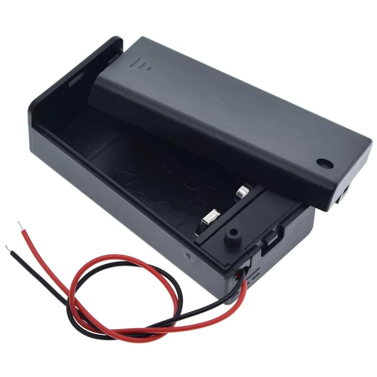 9V Battery Holder with ON Off Switch Black Cover attched with Lead Wires (4, Black)-image-48